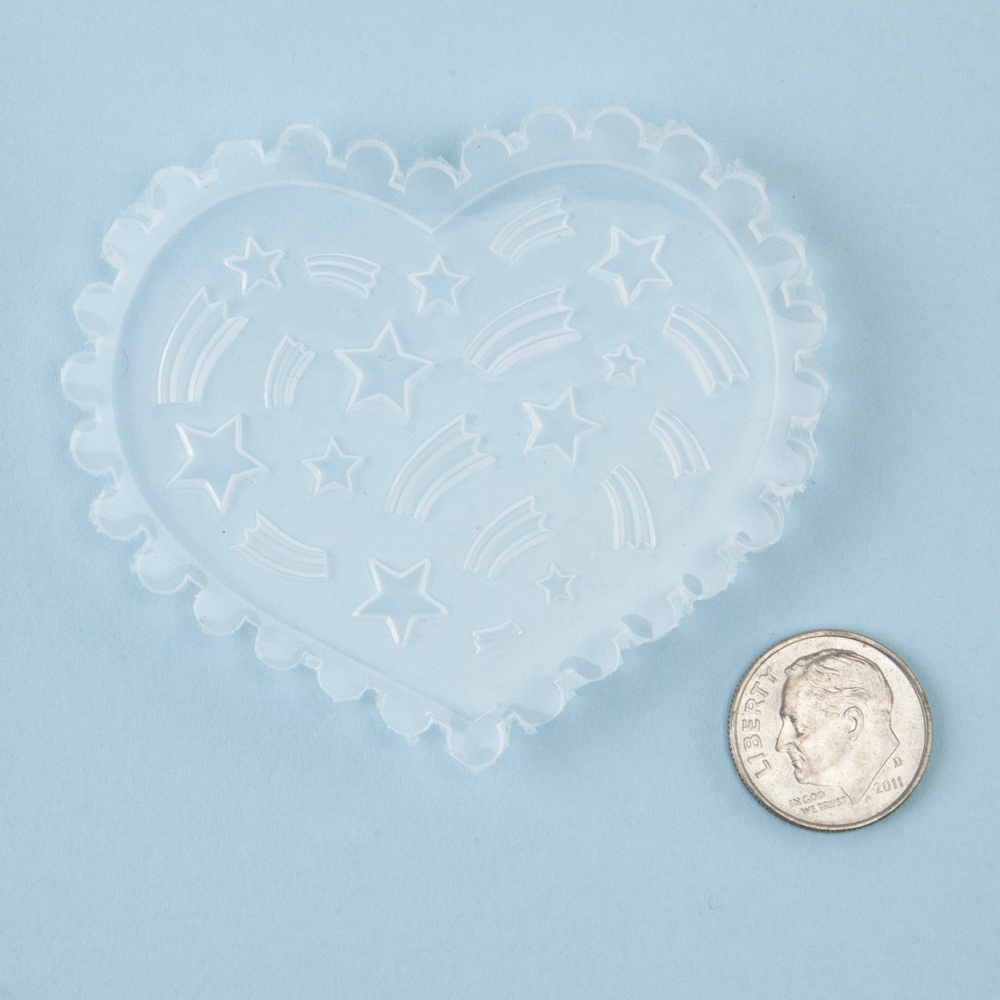 Mini Silicone Jewelry Mold - Shooting Stars with dime