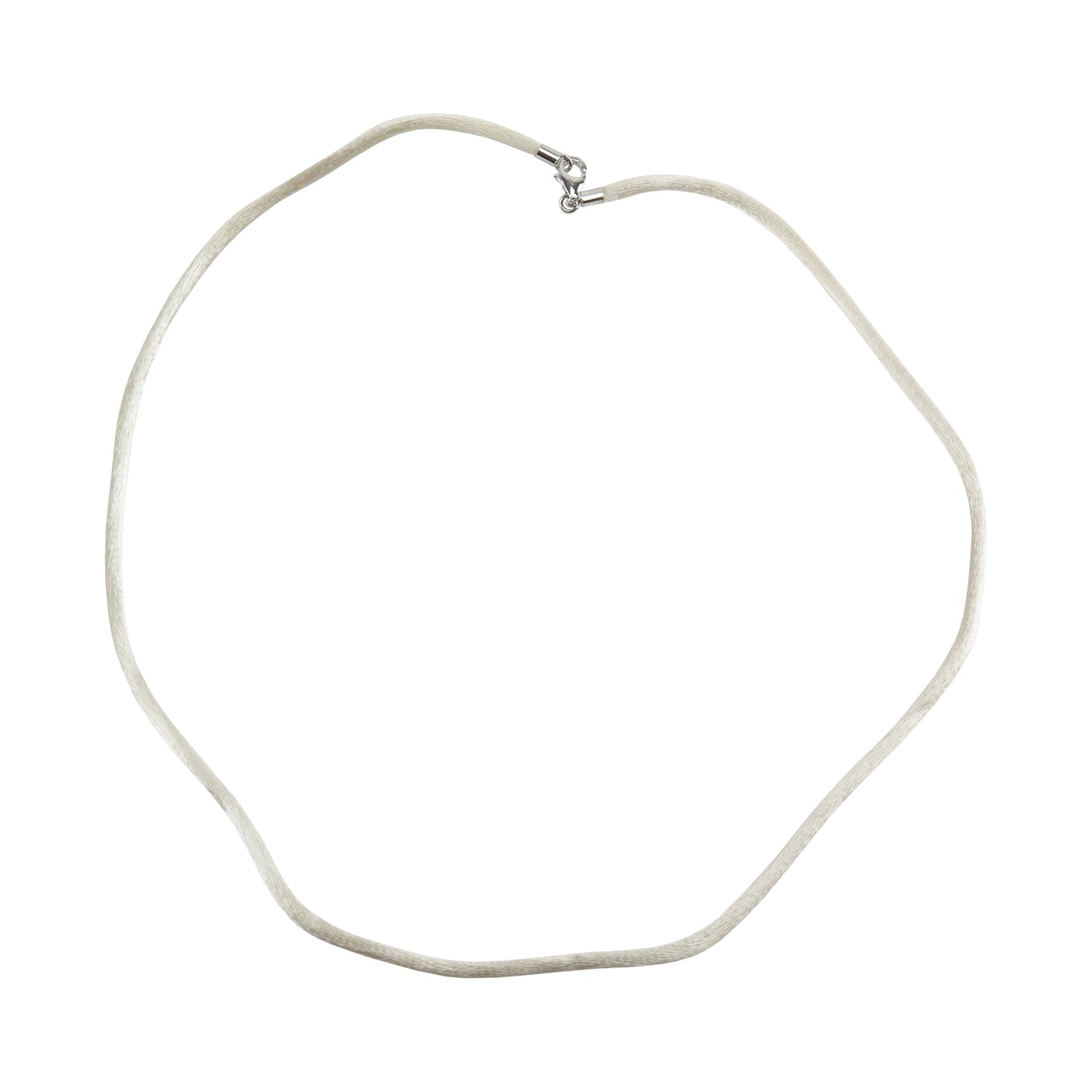 Cream Satin Necklace 2mm - 17"