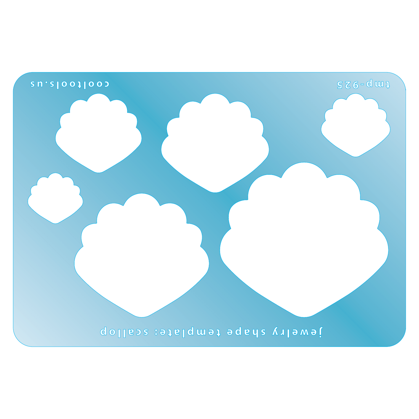 blue plastic Jewelry Shape Template - Scallop