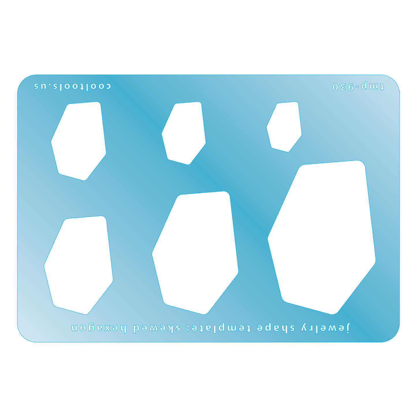 blue plastic Jewelry Shape Template - Skewed Hexagon