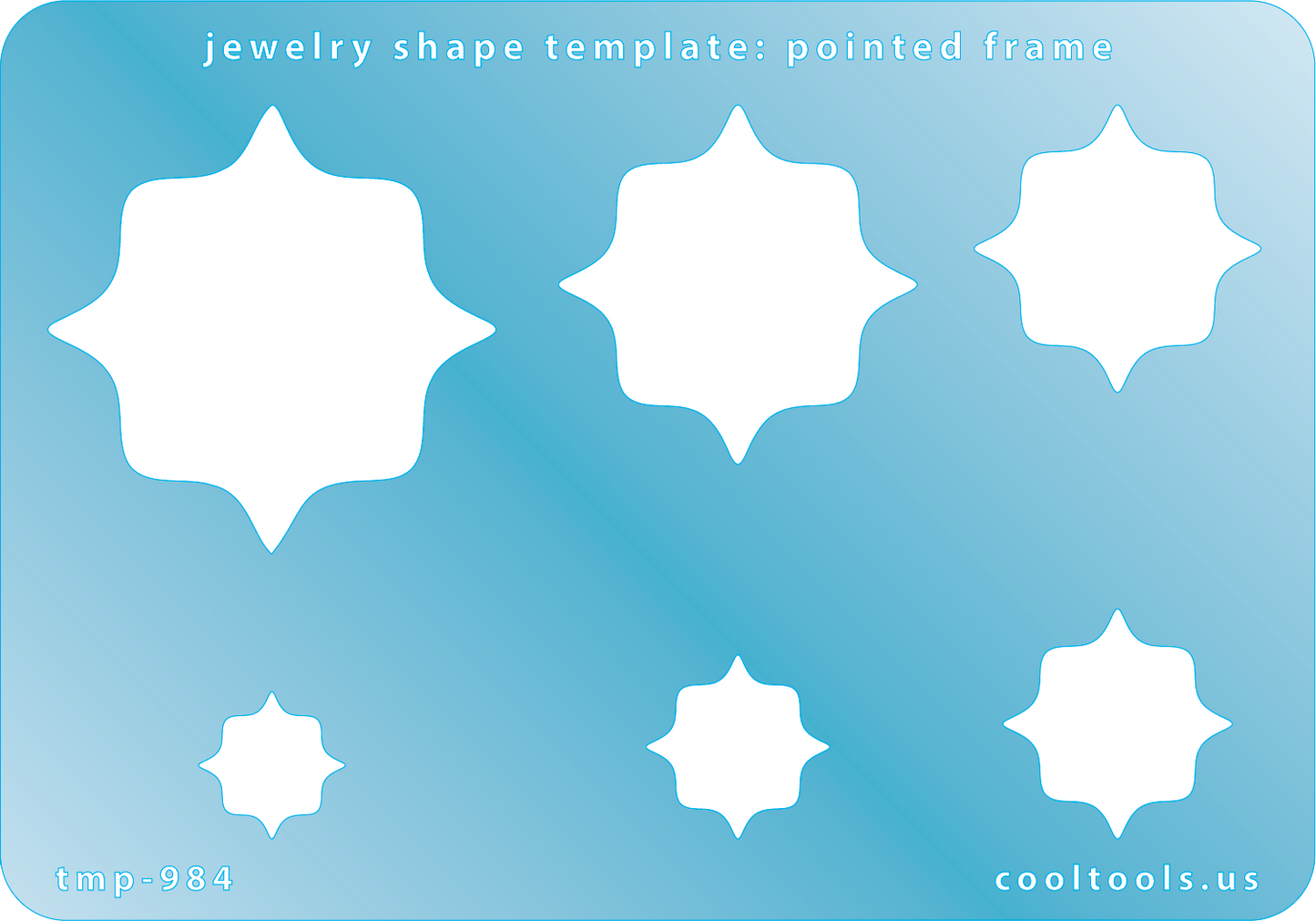 blue plastic Jewelry Shape Template - Pointed Frame