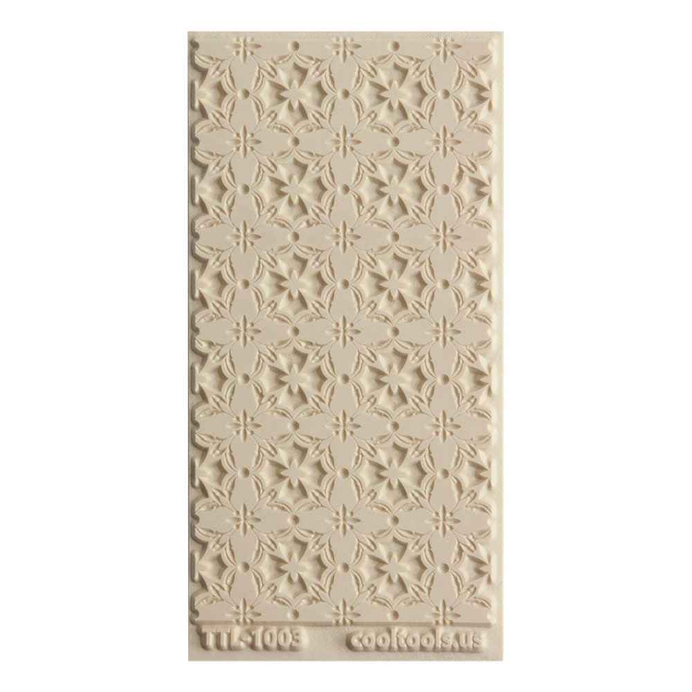 Texture Tile - Talavera. Beige Texture Tiles are flexible, washable and can be used with any soft clay. Spritz with CoolSlip or dust on Dry Powder Release for stick-free impressions when using metal clay and polymer clay.