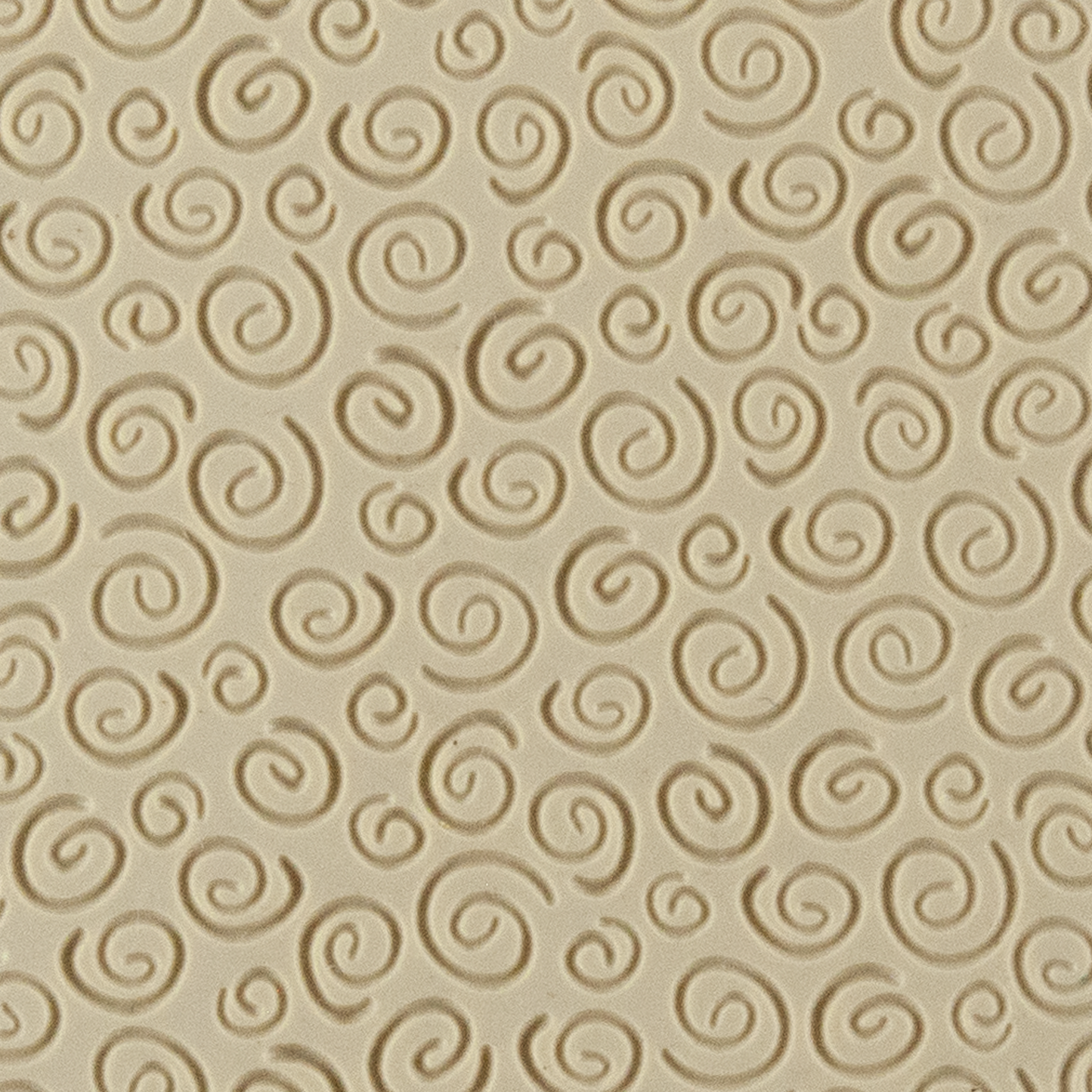 Texture Tile - Spirals Mini Embossed. Beige Texture Tiles are flexible, washable and can be used with any soft clay. Spritz with CoolSlip or dust on Dry Powder Release for stick-free impressions when using metal clay and polymer clay.