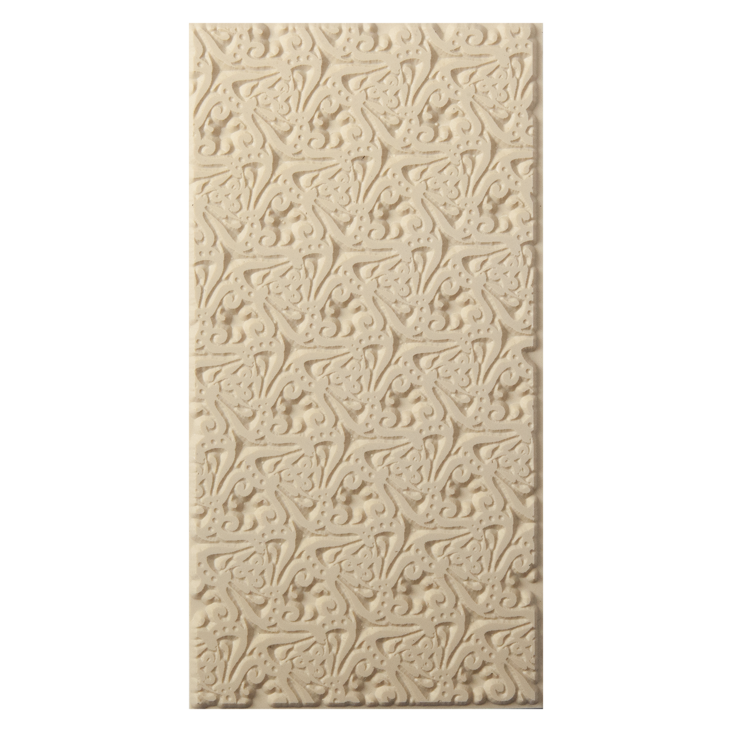 Texture Tile - Spun Triangles. Beige Texture Tiles are flexible, washable and can be used with any soft clay. Spritz with CoolSlip or dust on Dry Powder Release for stick-free impressions when using metal clay and polymer clay.