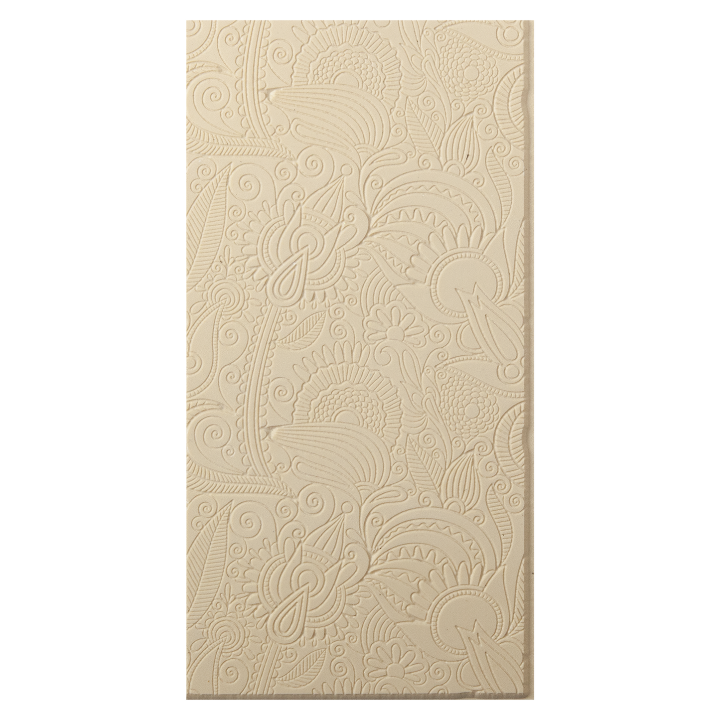 Texture Tile - Flower Doodle Fineline. Beige Texture Tiles are flexible, washable and can be used with any soft clay. Spritz with CoolSlip or dust on Dry Powder Release for stick-free impressions when using metal clay and polymer clay.