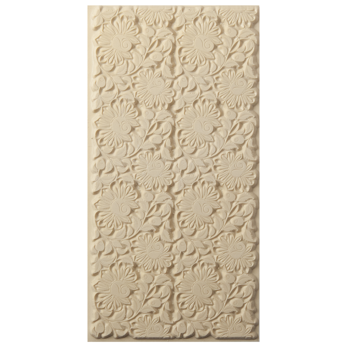 Texture Tile - Climbing Roses. Beige Texture Tiles are flexible, washable and can be used with any soft clay. Spritz with CoolSlip or dust on Dry Powder Release for stick-free impressions when using metal clay and polymer clay.