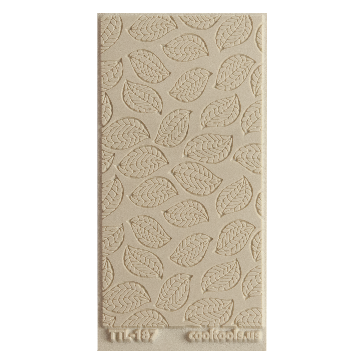 Texture Tile - Falling Leaves Embossed. Beige Texture Tiles are flexible, washable and can be used with any soft clay. Spritz with CoolSlip or dust on Dry Powder Release for stick-free impressions when using metal clay and polymer clay.