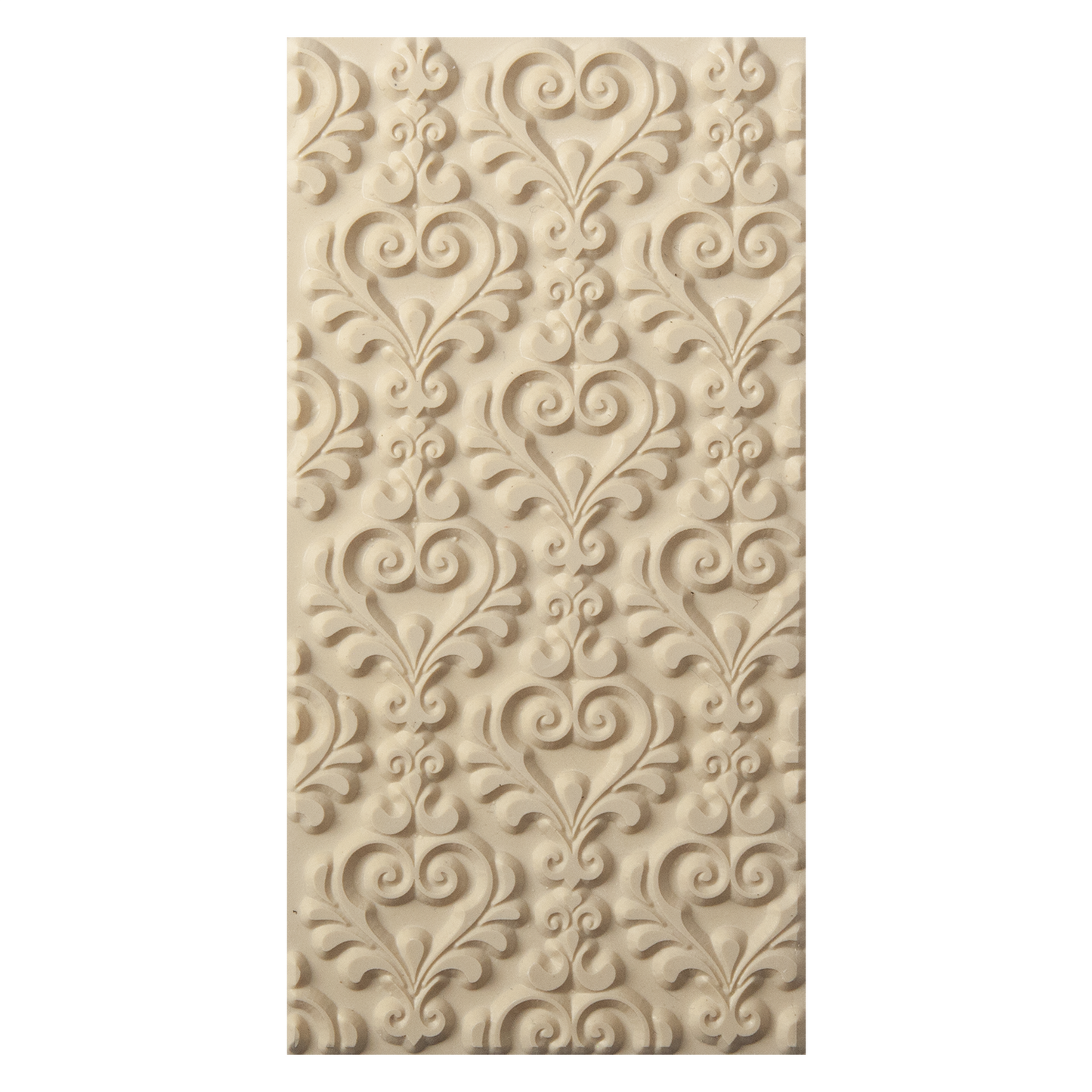 Texture Tile - My Sweetheart. Beige Texture Tiles are flexible, washable and can be used with any soft clay. Spritz with CoolSlip or dust on Dry Powder Release for stick-free impressions when using metal clay and polymer clay.