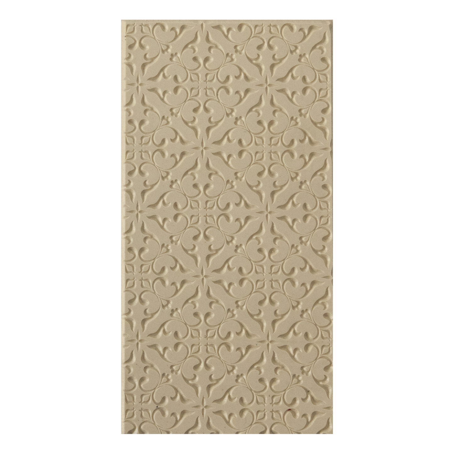 Texture Tile - Victorian Ivy Embossed. Beige Texture Tiles are flexible, washable and can be used with any soft clay. Spritz with CoolSlip or dust on Dry Powder Release for stick-free impressions when using metal clay and polymer clay.