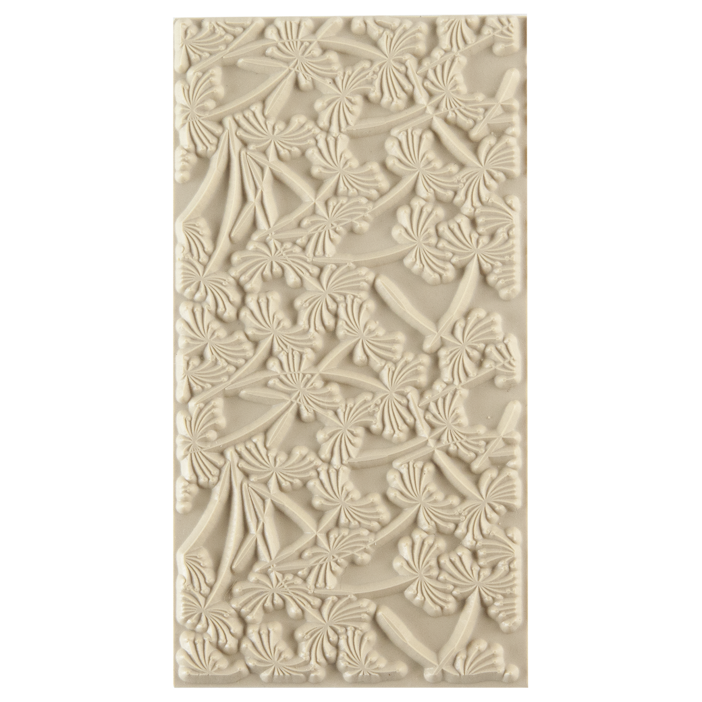 Texture Tile - Dandelion Wish. Beige Texture Tiles are flexible, washable and can be used with any soft clay. Spritz with CoolSlip or dust on Dry Powder Release for stick-free impressions when using metal clay and polymer clay.