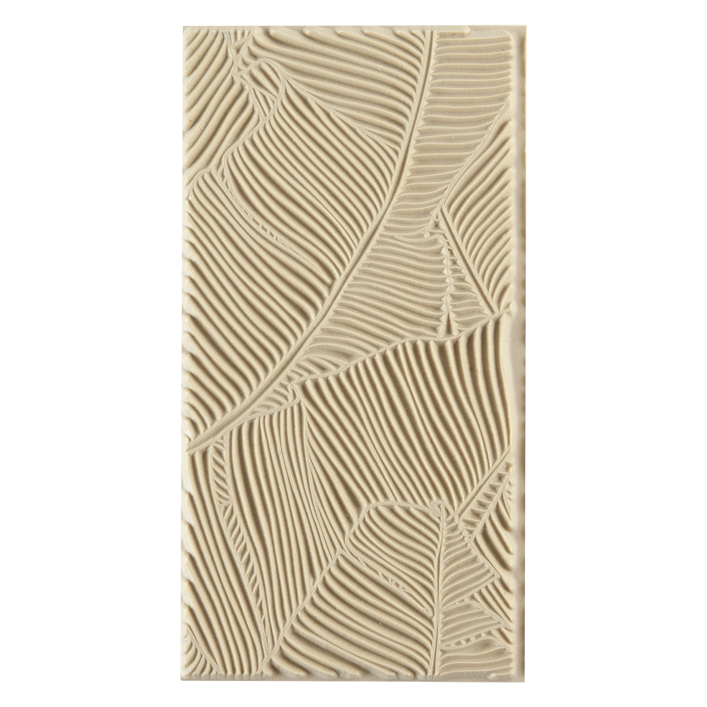 Texture Tile - Jungle Leaves. Beige Texture Tiles are flexible, washable and can be used with any soft clay. Spritz with CoolSlip or dust on Dry Powder Release for stick-free impressions when using metal clay and polymer clay.