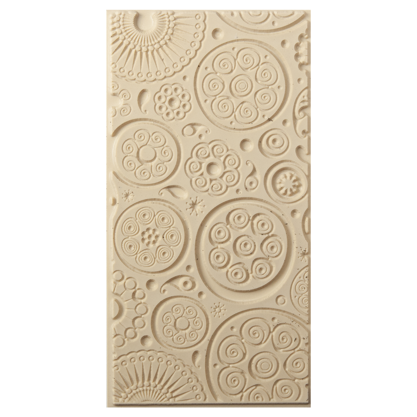 Texture Tile - Astro Embossed. Beige Texture Tiles are flexible, washable and can be used with any soft clay. Spritz with CoolSlip or dust on Dry Powder Release for stick-free impressions when using metal clay and polymer clay.