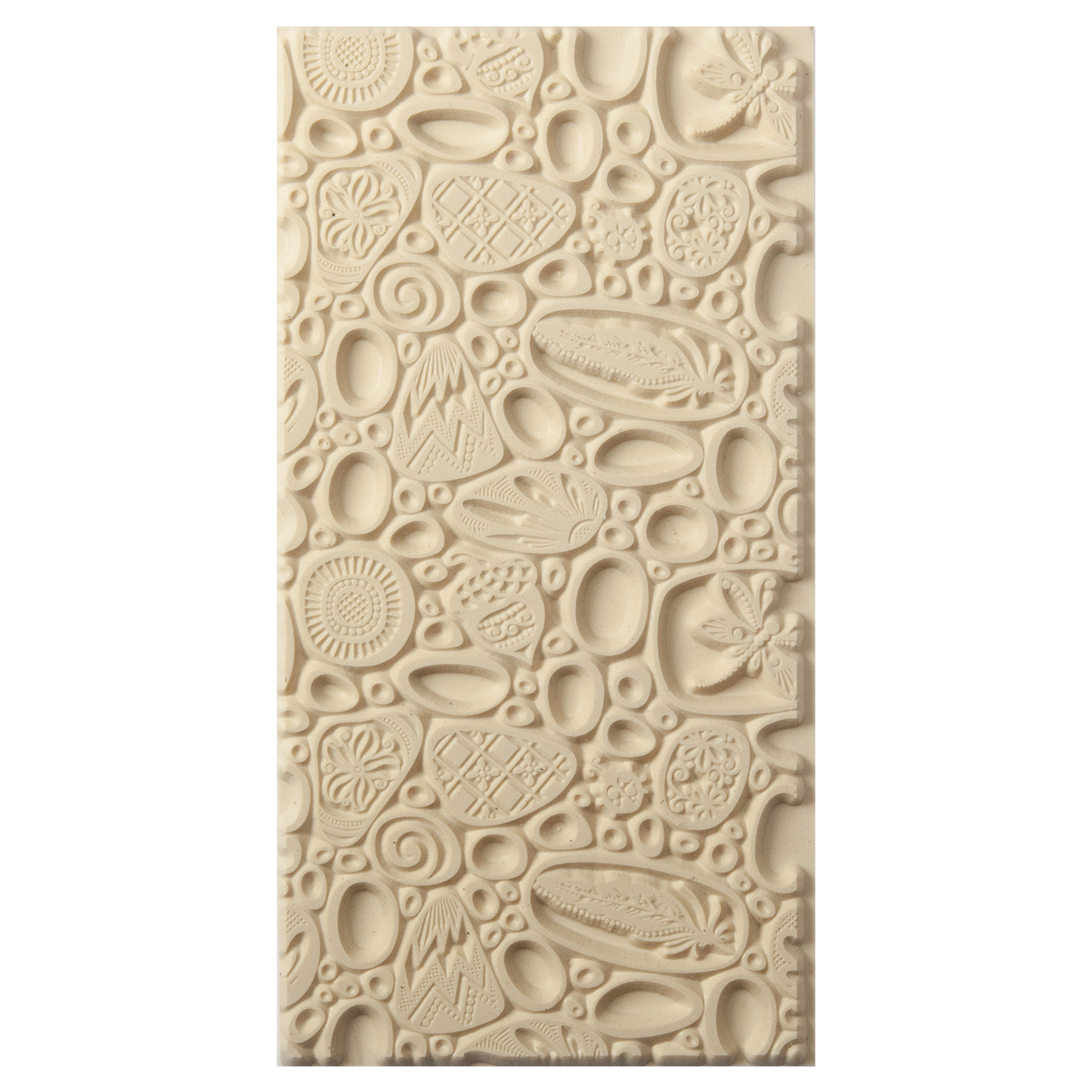 Texture Tile - Pebble Puzzle. Beige Texture Tiles are flexible, washable and can be used with any soft clay. Spritz with CoolSlip or dust on Dry Powder Release for stick-free impressions when using metal clay and polymer clay.
