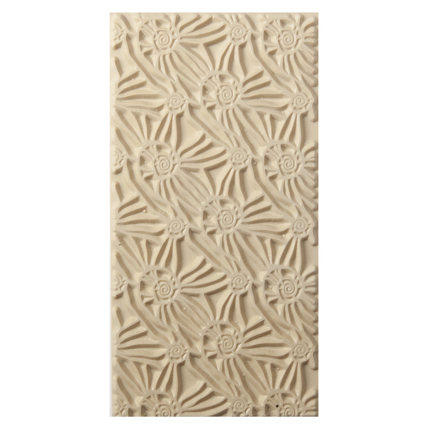 Texture Tile - Snail Parade. Beige Texture Tiles are flexible, washable and can be used with any soft clay. Spritz with CoolSlip or dust on Dry Powder Release for stick-free impressions when using metal clay and polymer clay.