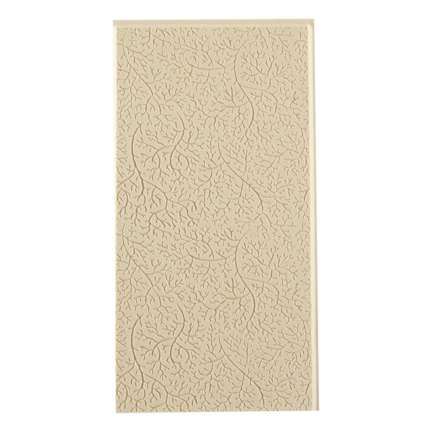 Texture Tile - Branching Out Fineline. Beige Texture Tiles are flexible, washable and can be used with any soft clay. Spritz with CoolSlip or dust on Dry Powder Release for stick-free impressions when using metal clay and polymer clay.