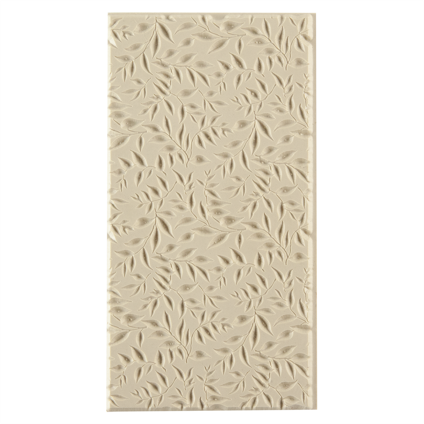 Texture Tile - Simple Leaves Embossed. Beige Texture Tiles are flexible, washable and can be used with any soft clay. Spritz with CoolSlip or dust on Dry Powder Release for stick-free impressions when using metal clay and polymer clay.
