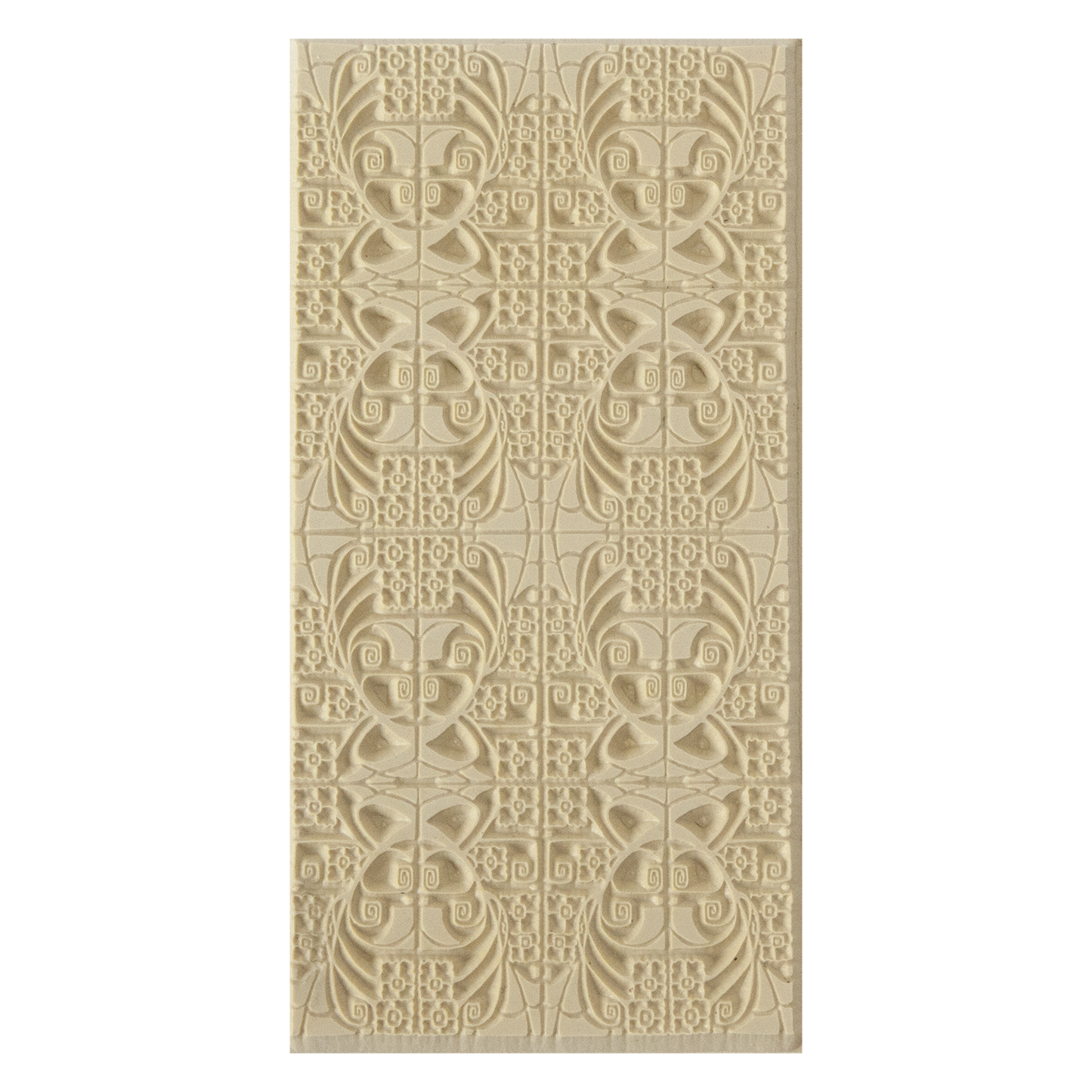 Texture Tile - Deco Daffodils. Beige Texture Tiles are flexible, washable and can be used with any soft clay. Spritz with CoolSlip or dust on Dry Powder Release for stick-free impressions when using metal clay and polymer clay.