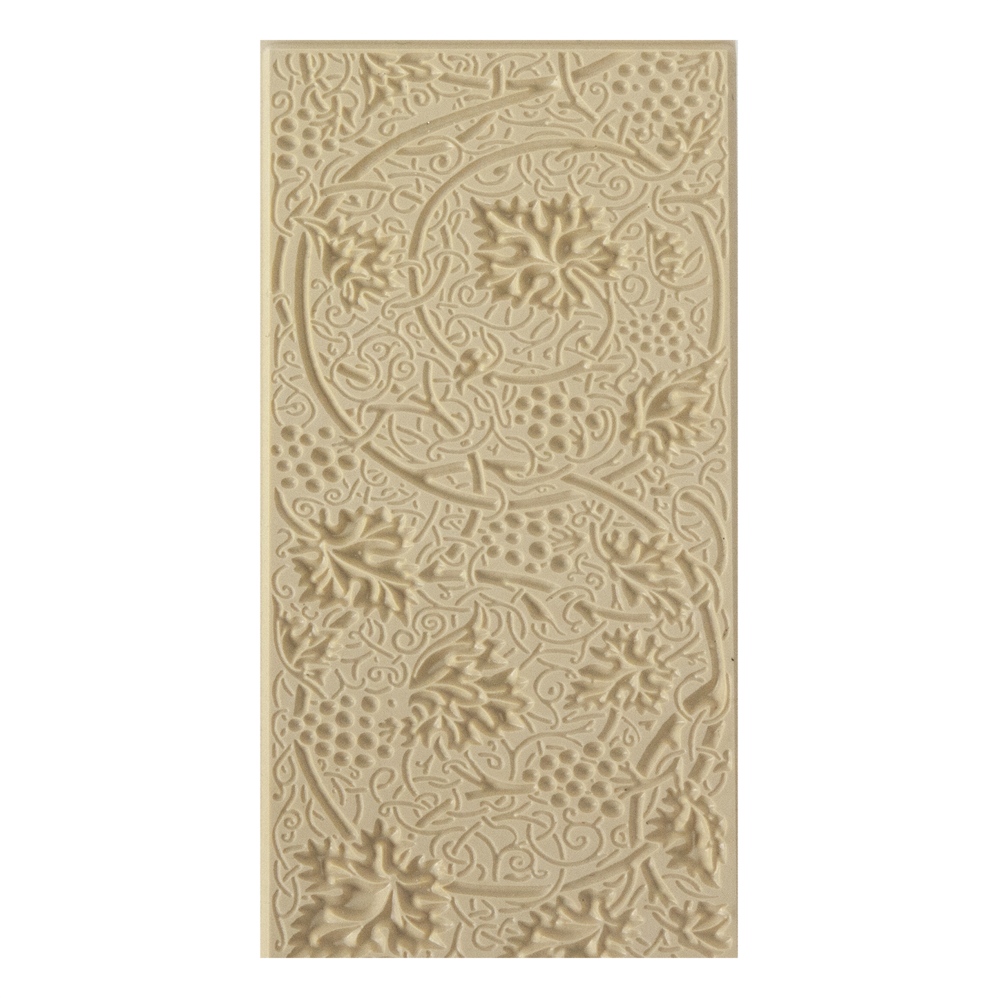 Texture Tile - Grapevines Embossed. Beige Texture Tiles are flexible, washable and can be used with any soft clay. Spritz with CoolSlip or dust on Dry Powder Release for stick-free impressions when using metal clay and polymer clay.