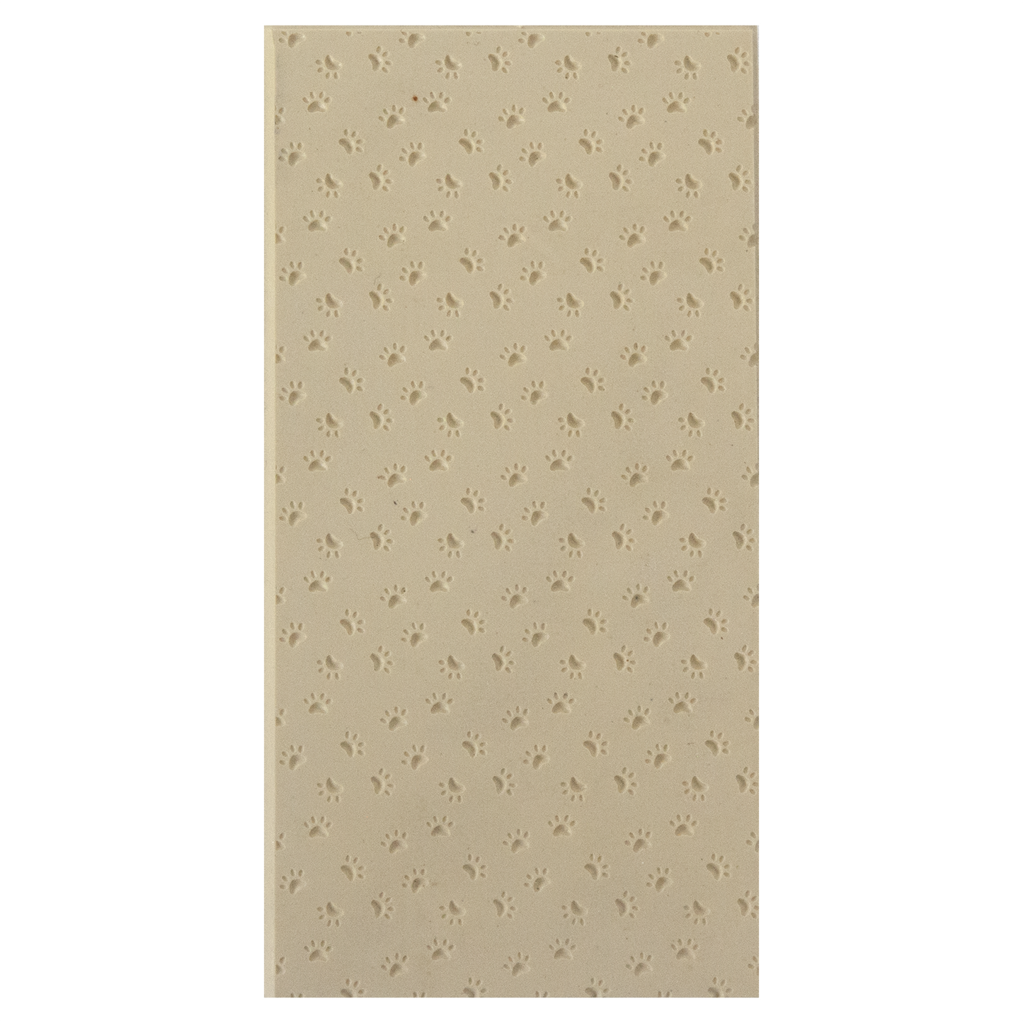 Texture Tile - Wipe Your Paws! Embossed. Beige Texture Tiles are flexible, washable and can be used with any soft clay. Spritz with CoolSlip or dust on Dry Powder Release for stick-free impressions when using metal clay and polymer clay.