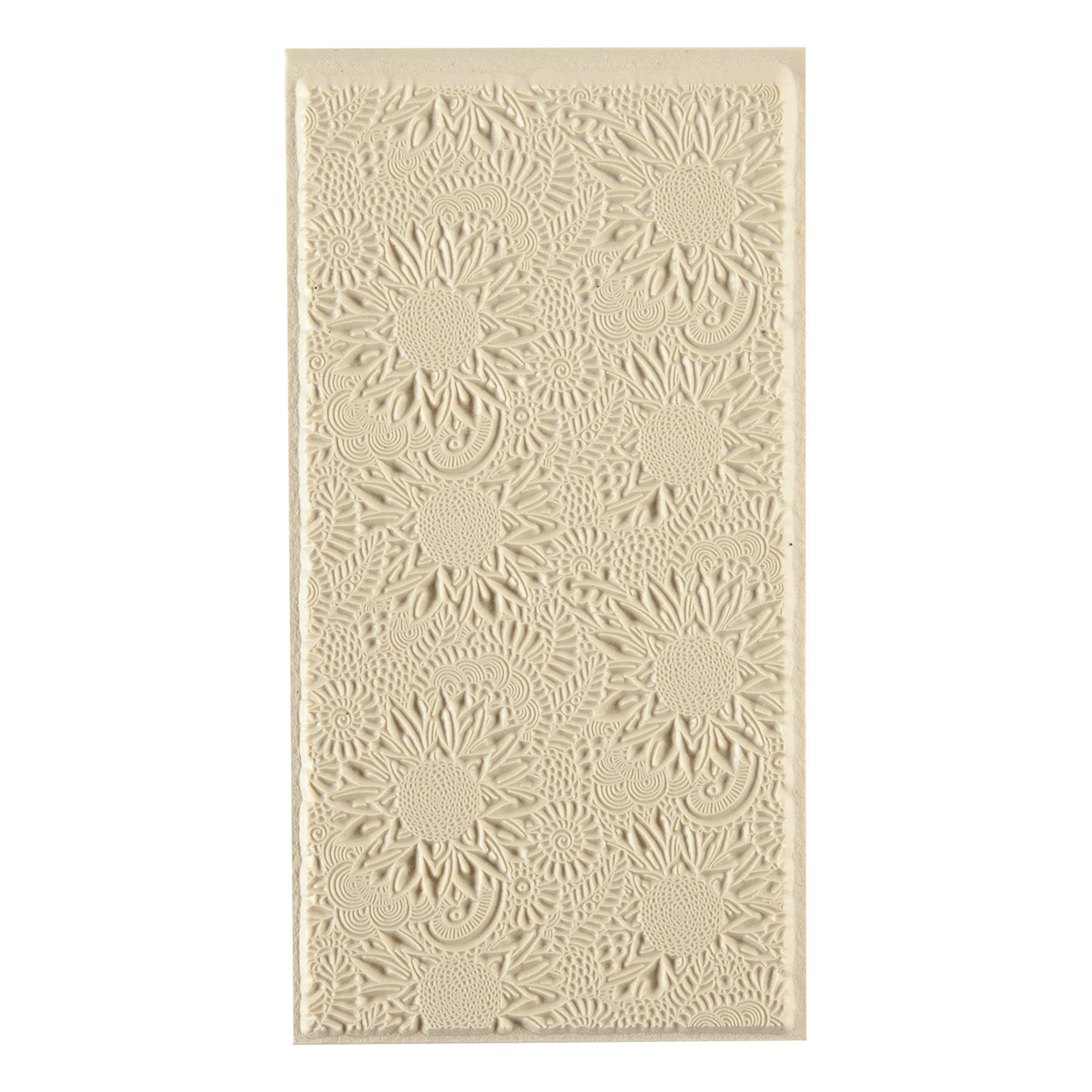 Texture Tile - Brilliant Blooms. Beige Texture Tiles are flexible, washable and can be used with any soft clay. Spritz with CoolSlip or dust on Dry Powder Release for stick-free impressions when using metal clay and polymer clay.