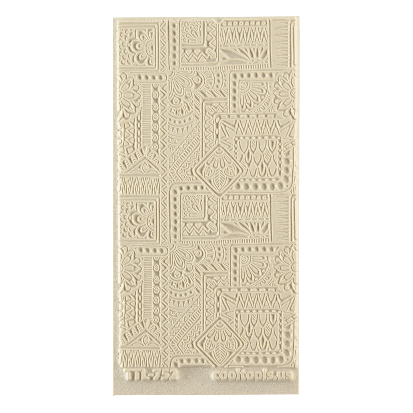 Texture Tile - Botany Borders. Beige Texture Tiles are flexible, washable and can be used with any soft clay. Spritz with CoolSlip or dust on Dry Powder Release for stick-free impressions when using metal clay and polymer clay.