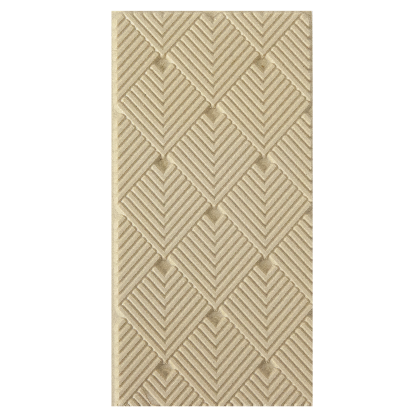 Texture Tile - 3D Squares Embossed. Beige Texture Tiles are flexible, washable and can be used with any soft clay. Spritz with CoolSlip or dust on Dry Powder Release for stick-free impressions when using metal clay and polymer clay.