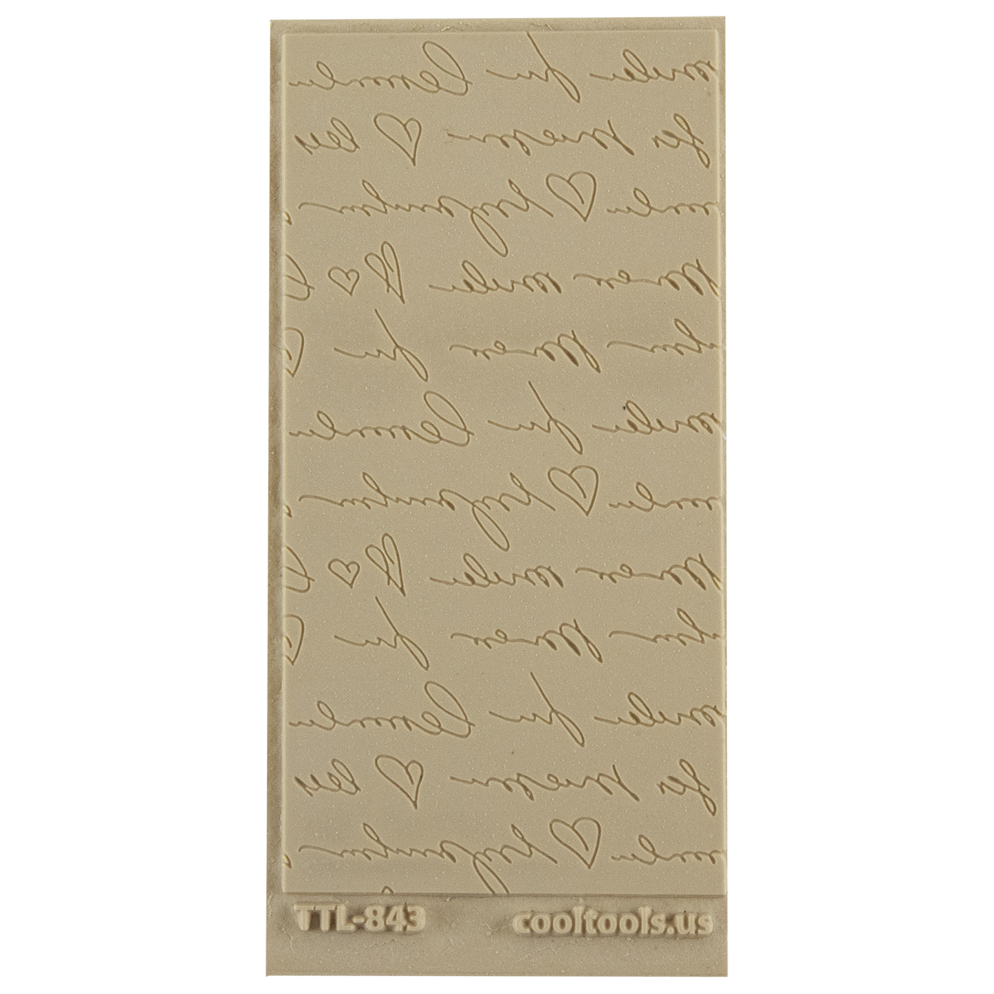 Texture Tile - Sincerely Yours Fineline. Beige Texture Tiles are flexible, washable and can be used with any soft clay. Spritz with CoolSlip or dust on Dry Powder Release for stick-free impressions when using metal clay and polymer clay.