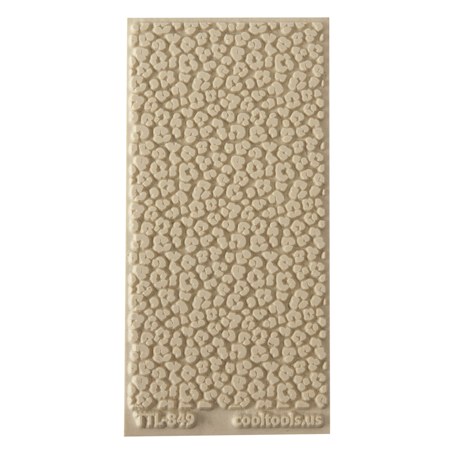 Texture Tile - Leopard Print. Beige Texture Tiles are flexible, washable and can be used with any soft clay. Spritz with CoolSlip or dust on Dry Powder Release for stick-free impressions when using metal clay and polymer clay.