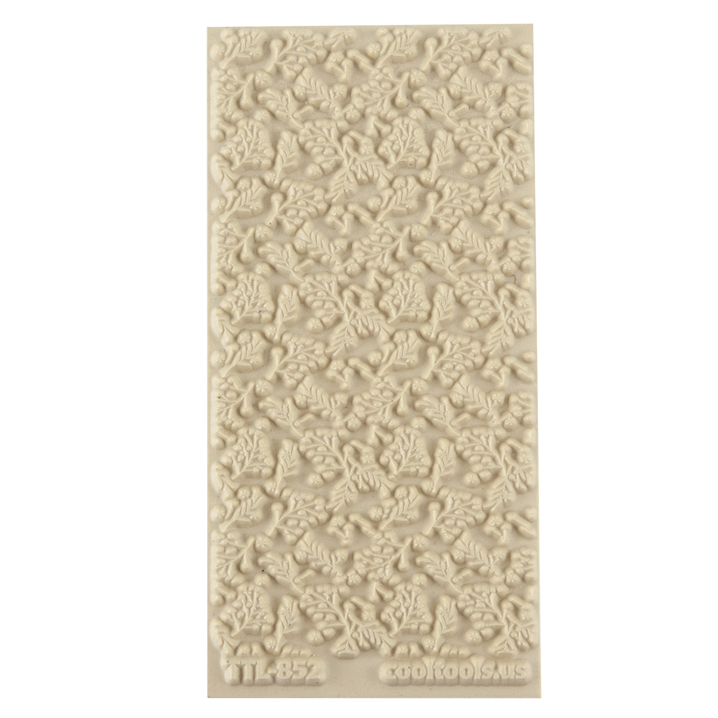 Texture Tile - Berry Branches. Beige Texture Tiles are flexible, washable and can be used with any soft clay. Spritz with CoolSlip or dust on Dry Powder Release for stick-free impressions when using metal clay and polymer clay.
