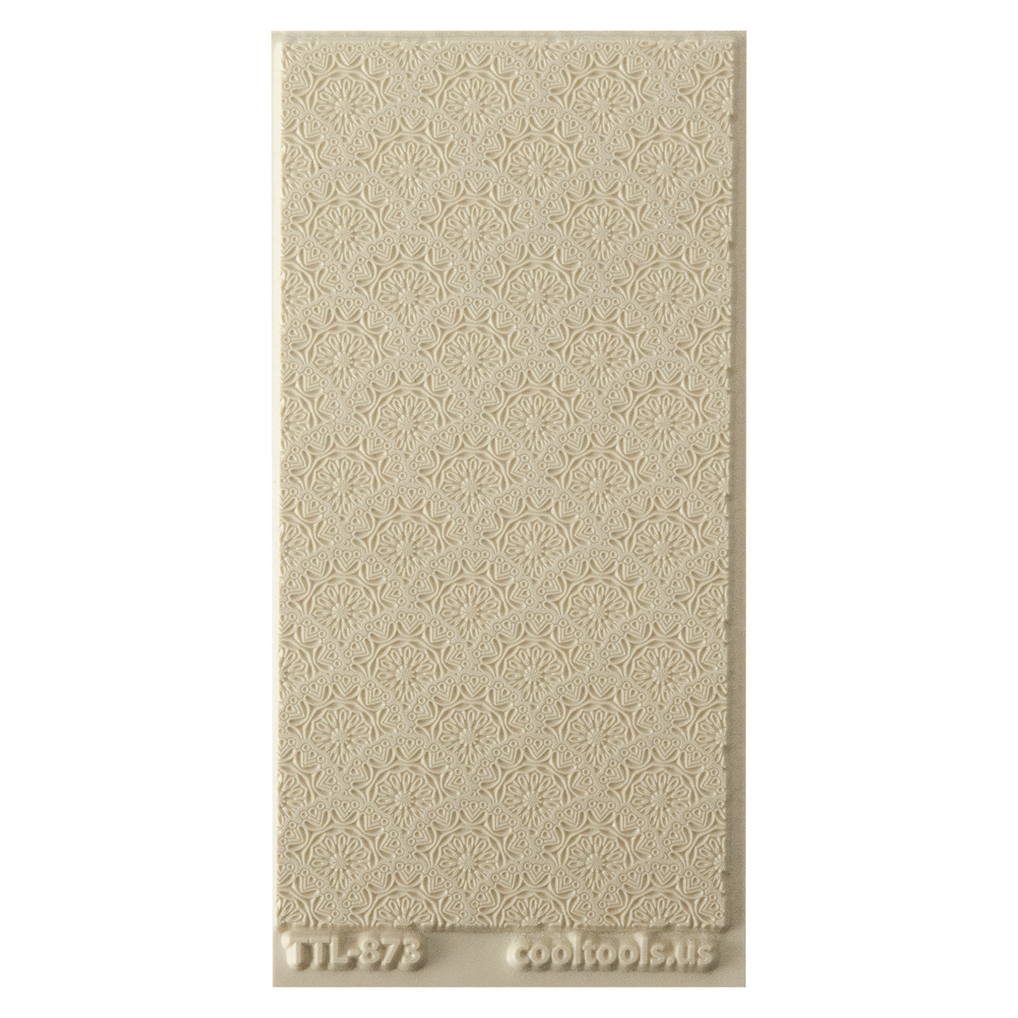 Texture Tile - Medallion Motif. Beige Texture Tiles are flexible, washable and can be used with any soft clay. Spritz with CoolSlip or dust on Dry Powder Release for stick-free impressions when using metal clay and polymer clay.