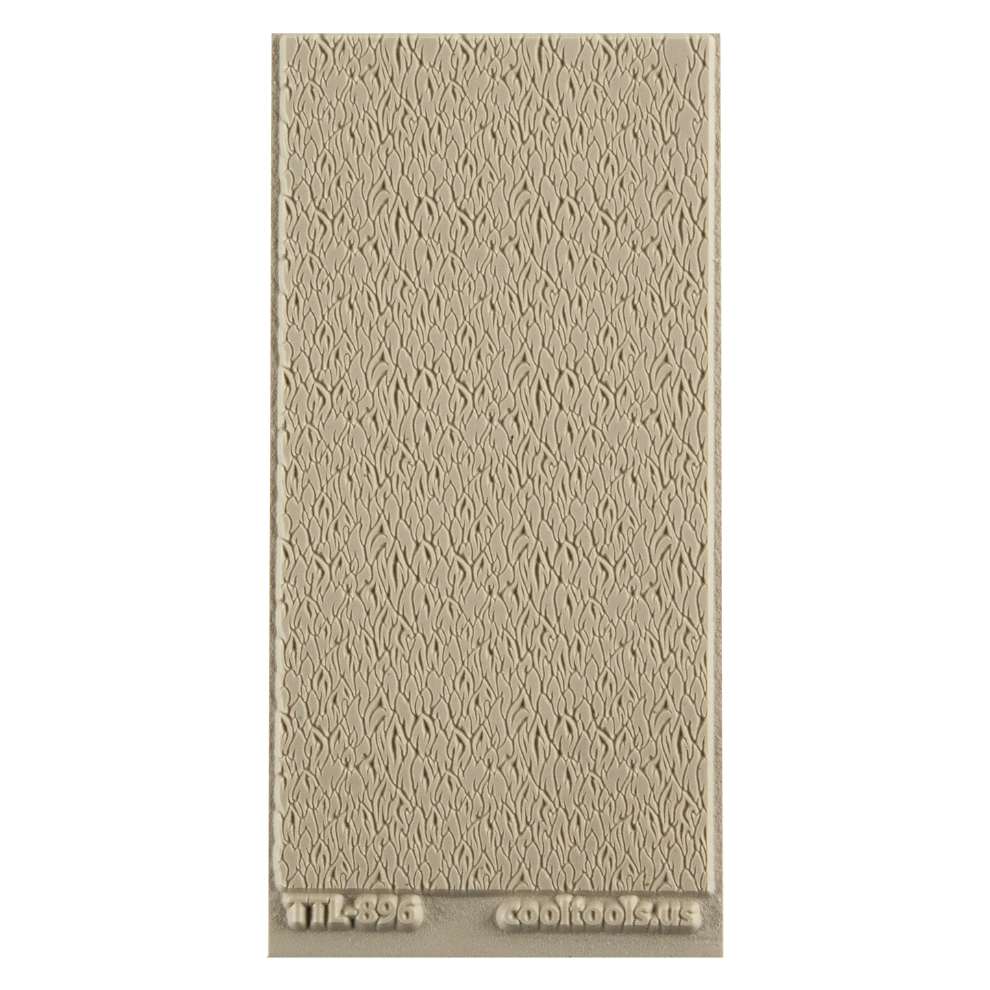 Texture Tile - Flames Embossed. Beige Texture Tiles are flexible, washable and can be used with any soft clay. Spritz with CoolSlip or dust on Dry Powder Release for stick-free impressions when using metal clay and polymer clay.