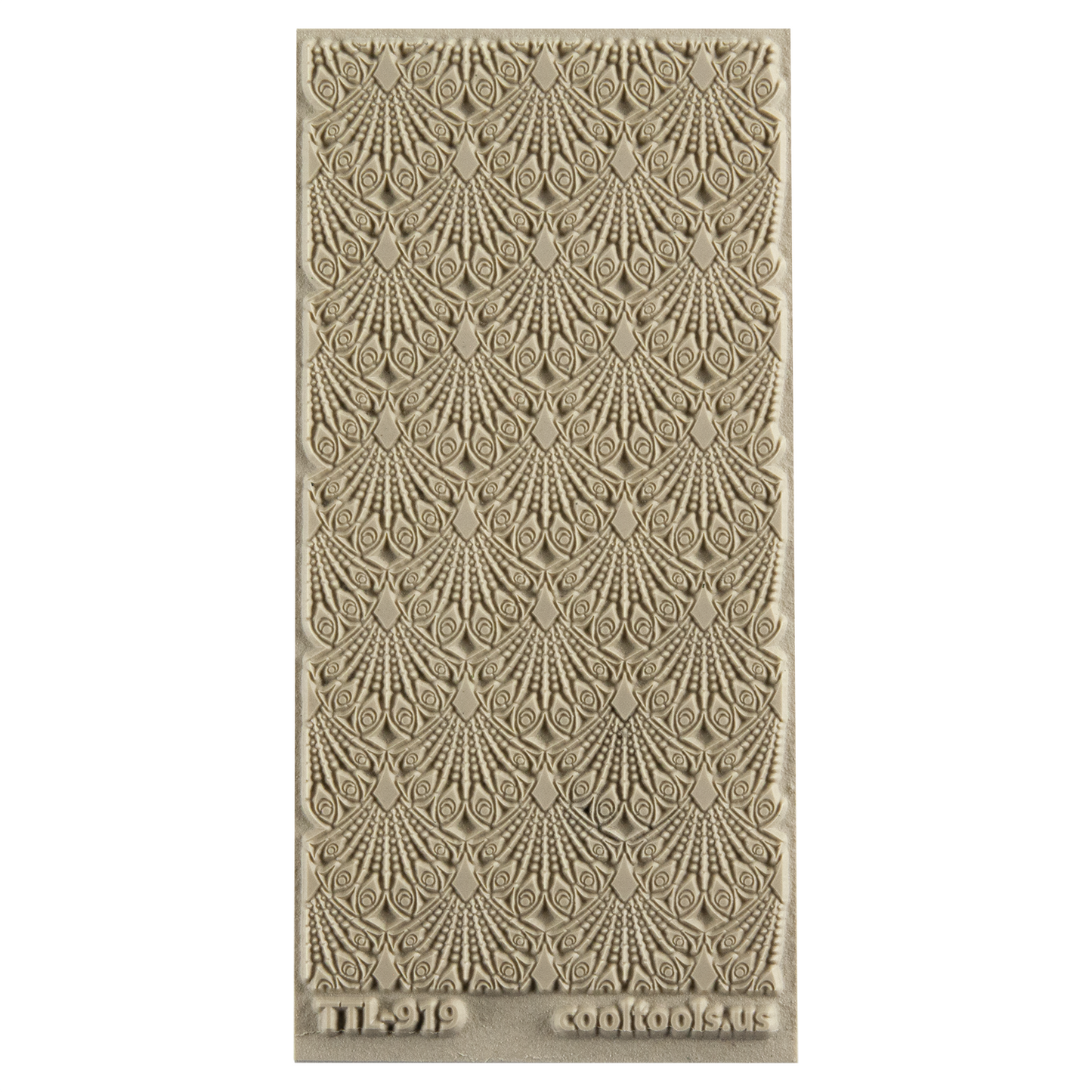 Texture Tile - Deco Drops Embossed. Beige Texture Tiles are flexible, washable and can be used with any soft clay. Spritz with CoolSlip or dust on Dry Powder Release for stick-free impressions when using metal clay and polymer clay.