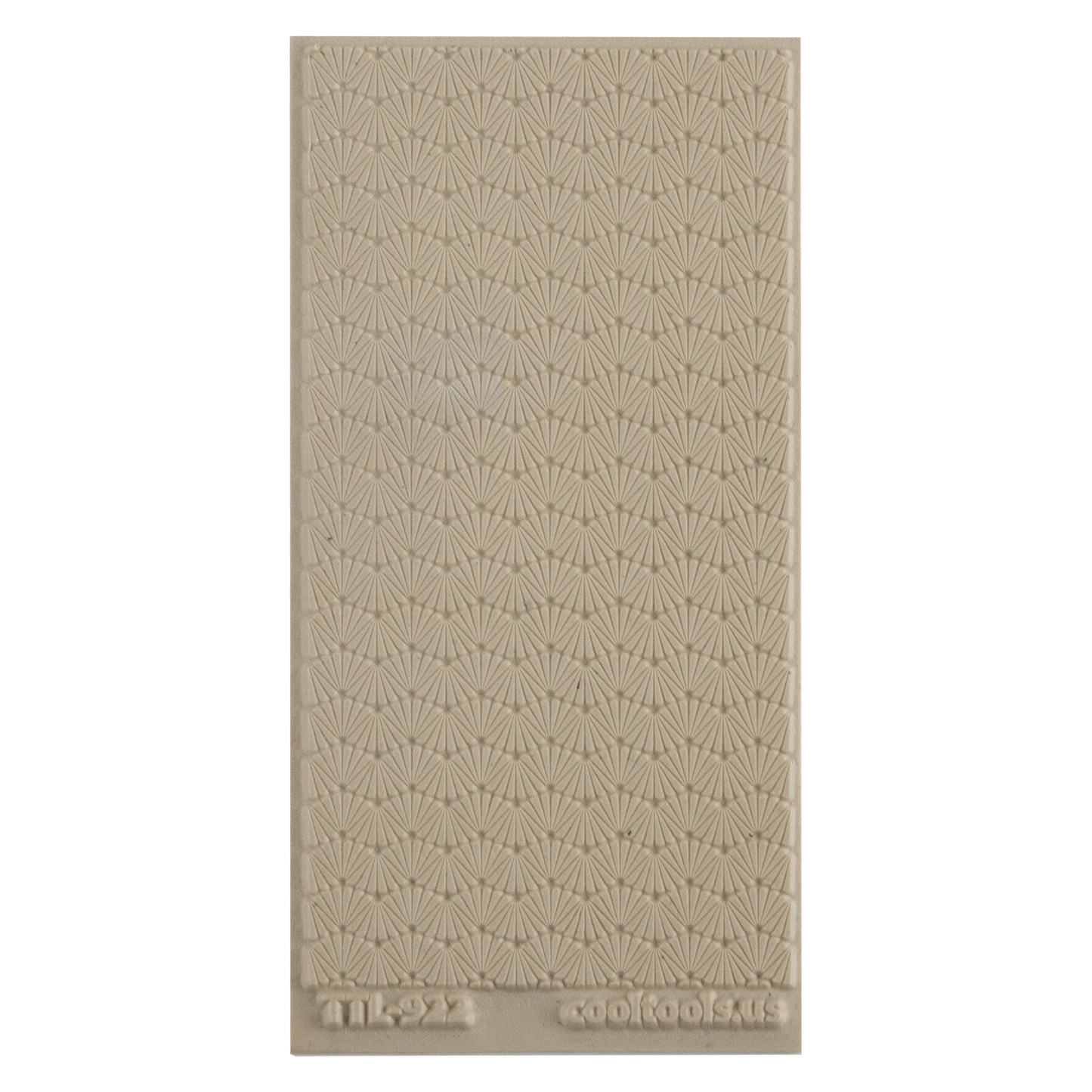 Texture Tile - Waved Scallops. Beige Texture Tiles are flexible, washable and can be used with any soft clay. Spritz with CoolSlip or dust on Dry Powder Release for stick-free impressions when using metal clay and polymer clay.