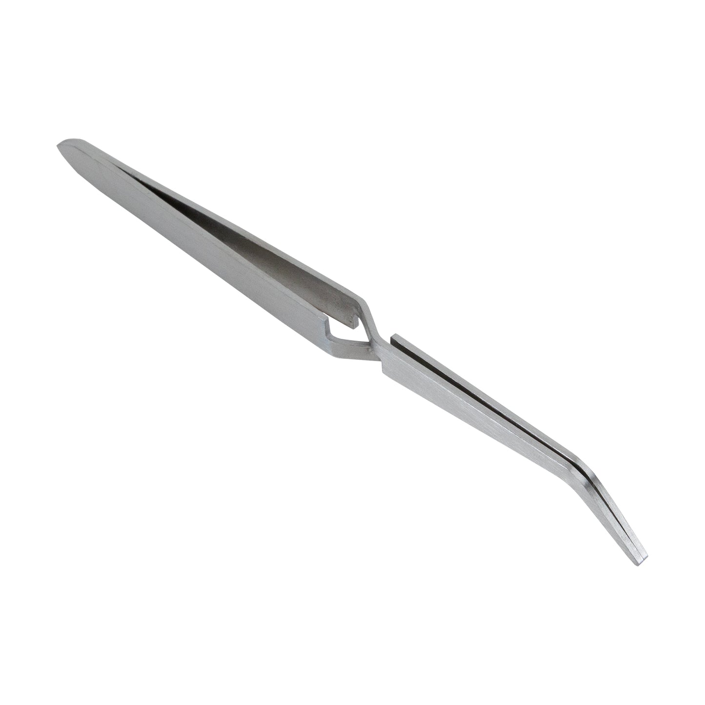 Tweezers - Stainless Steel Cross-lock Tweezers with Bent Tip