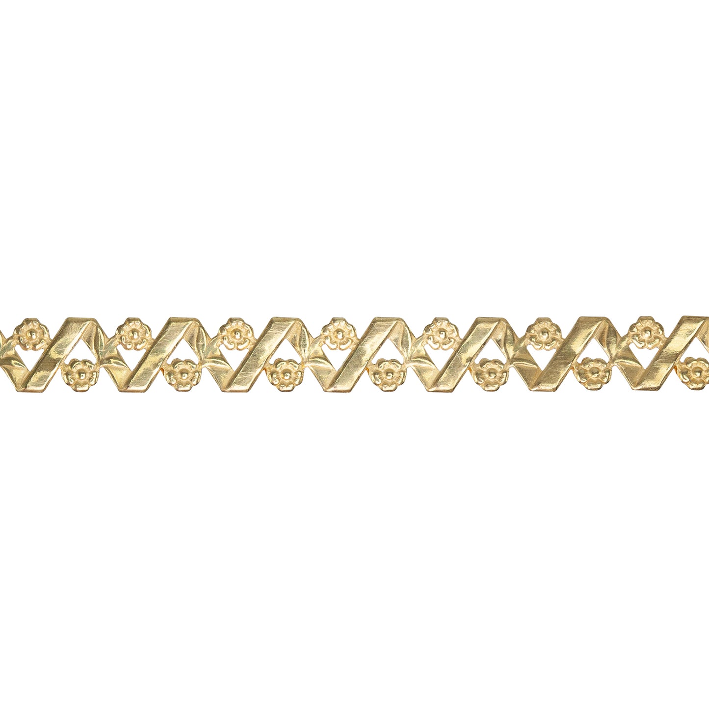 Patterned Wire - Brass - Woven Flowers 22 gauge Dead Soft - 6" Min