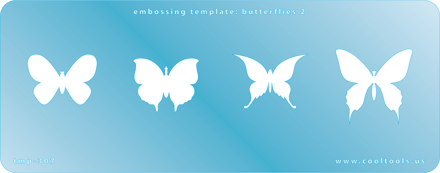 Blue Plastic Embossing Template - Butterflies 2