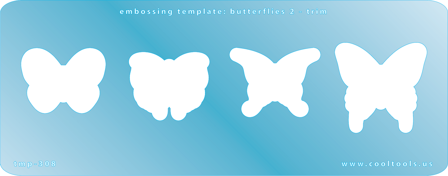 Blue Plastic Embossing Template - Butterflies 2 - Trim