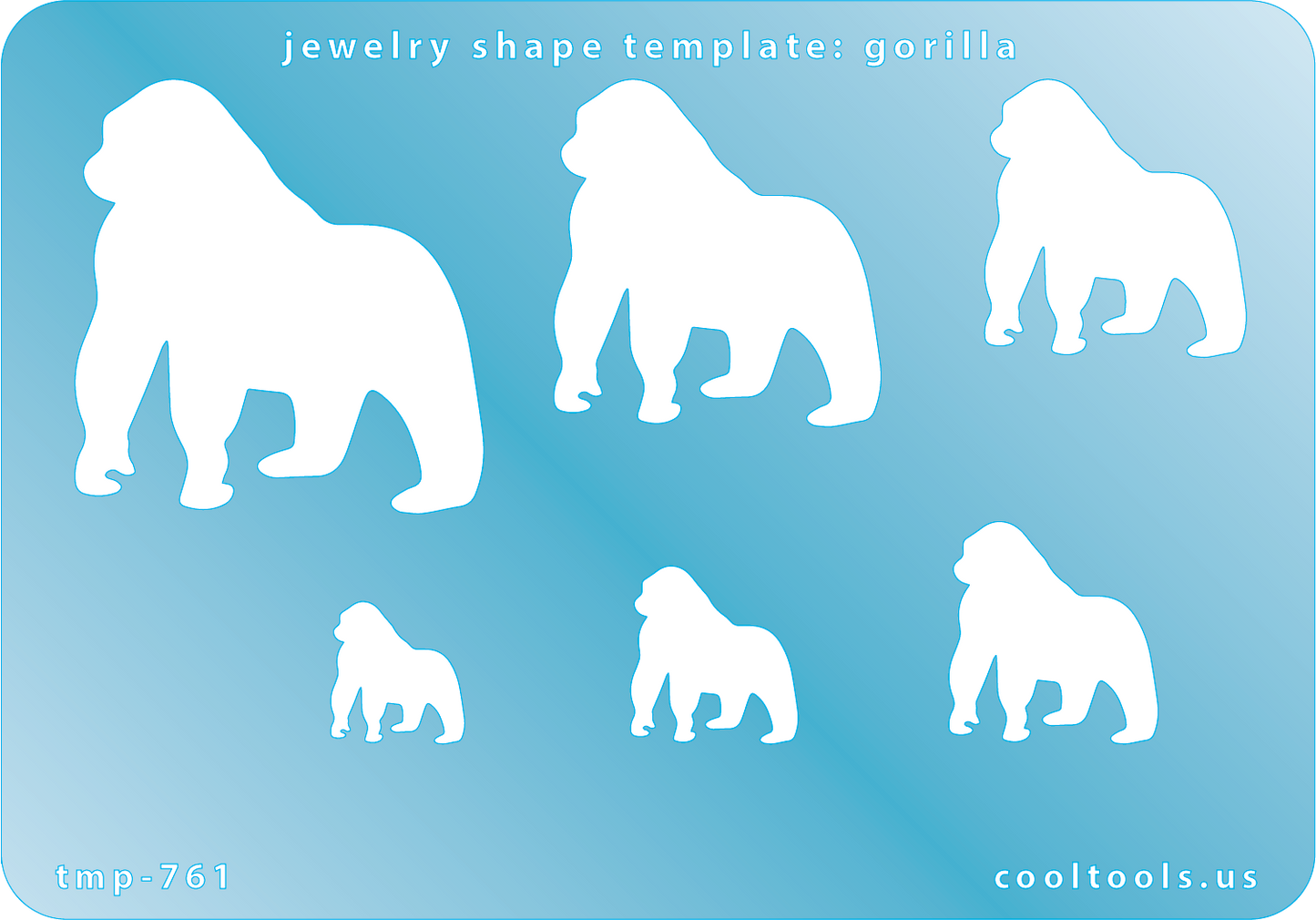 Blue plastic Jewelry Shape Template - Gorilla Includes 6 shapes. Sizes are from 16.5mm to 50mm. Our special surface makes it easy to find these templates on your workbench, but allows clarity for positioning.
