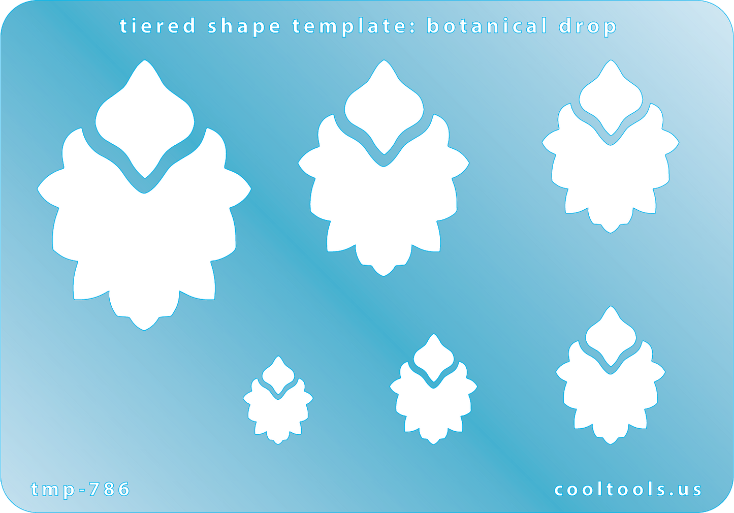 Blue plastic Tiered Shape Template - Two Part Botanical Drop