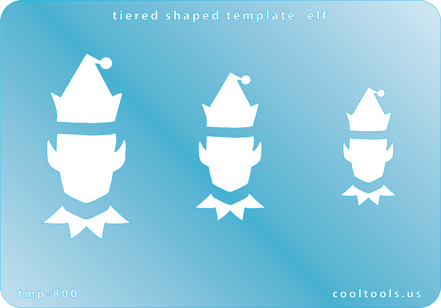 Blue plastic Tiered Shaped Template - Elf
