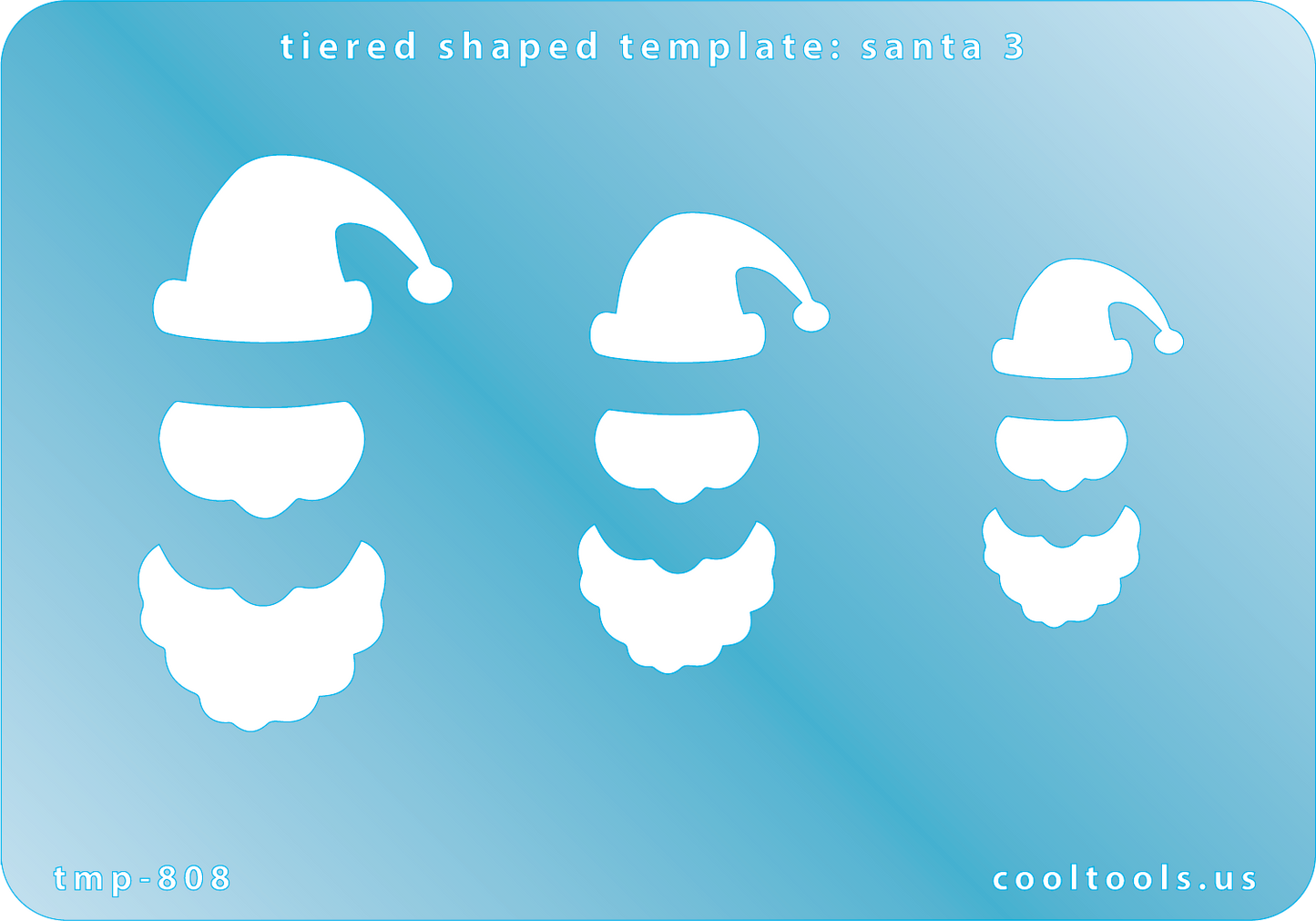 Blue plastic Tiered Shaped Template - Santa 3