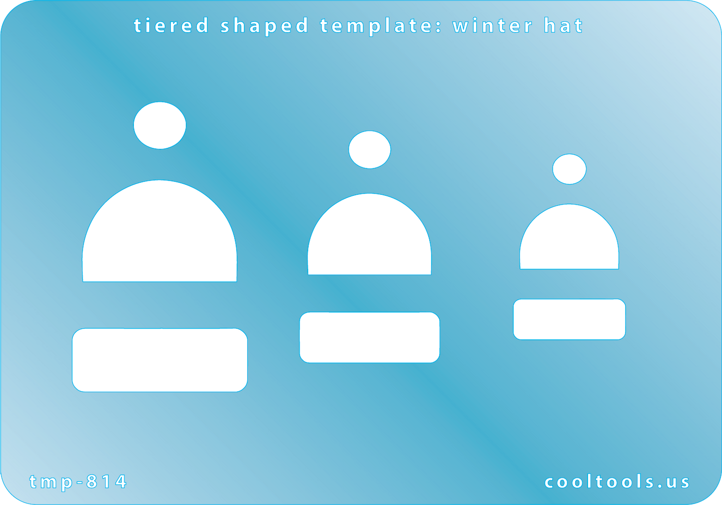 Blue plastic Tiered Shaped Template - Winter Hat