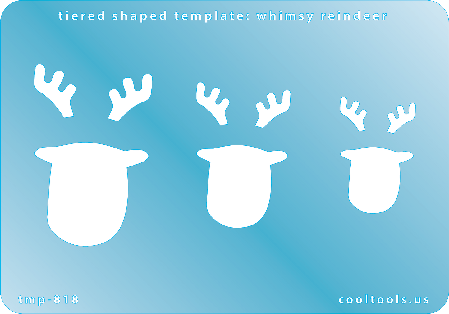 Blue plastic Tiered Shaped Template - Whimsy Reindeer