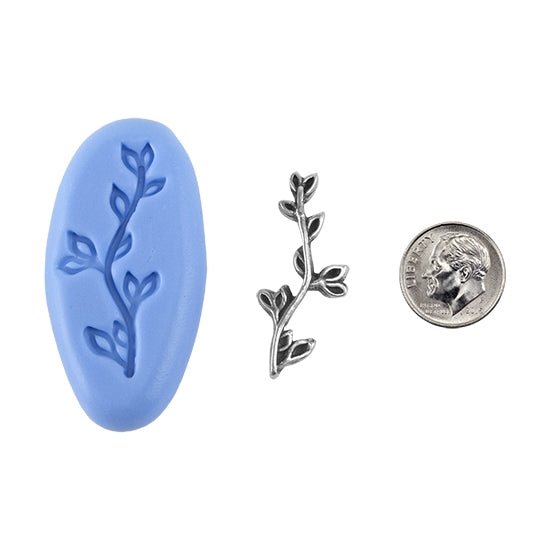 Ready Mold - Olive Branch Blue Ready Mold, Silver Sample with Dime