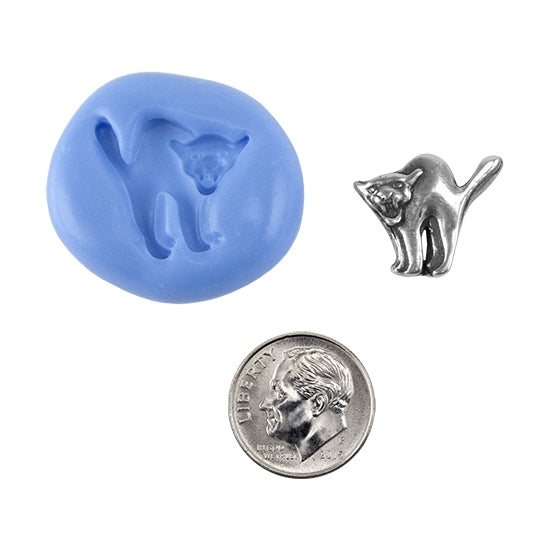 Ready Mold - Scaredy Cat Blue Ready Mold, Silver Sample with Dime
