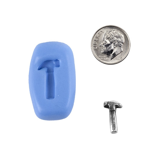 Ready Mold - Hammer Time Blue Ready Mold, Silver Sample with Dime