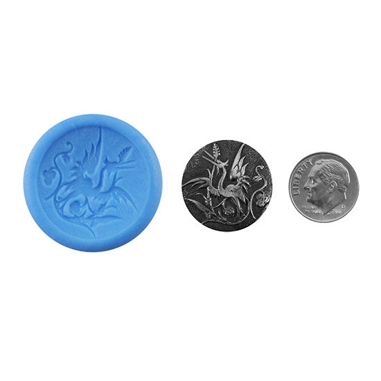 Ready Mold - Crane Blue Ready Mold, Silver Sample with Dime