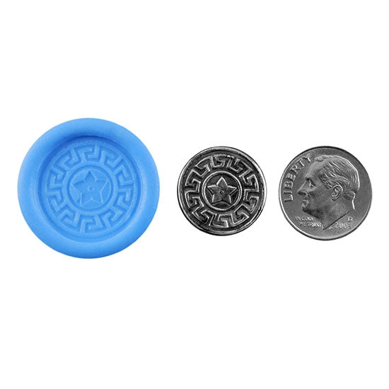 Ready Mold - Star Maze Blue Ready Mold, Silver Sample with Dime