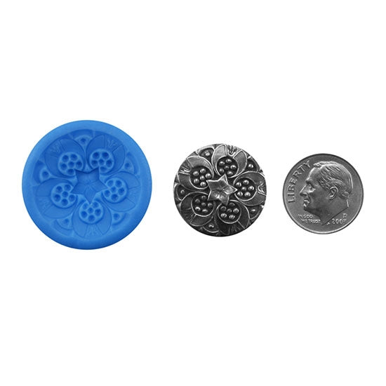 Ready Mold - Star Studded Blue Ready Mold, Silver Sample with Dime