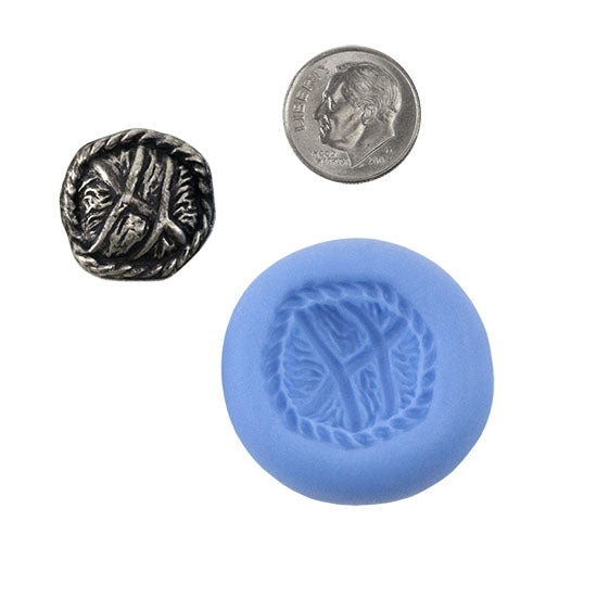 Ready Mold - Honey Bun Blue Ready Mold, Silver Sample with Dime